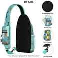 thumbnail image 3 of Sling Backpack,Blue Halloween Ghosts Pumpkins Skulls and Bats Crossbody Bag with Water Bottle Holder,Waterproof Sling Bag for Men/Women with Chest Phone Holder for Hiking,Travel, 3 of 6
