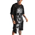 thumbnail image 5 of Chándal de hombre, camiseta de manga corta, pantalones de playa, camiseta con estampado digital 3D de calavera punk para hombre, pantalones cortos deportivos casuales de manga corta, 5 of 5
