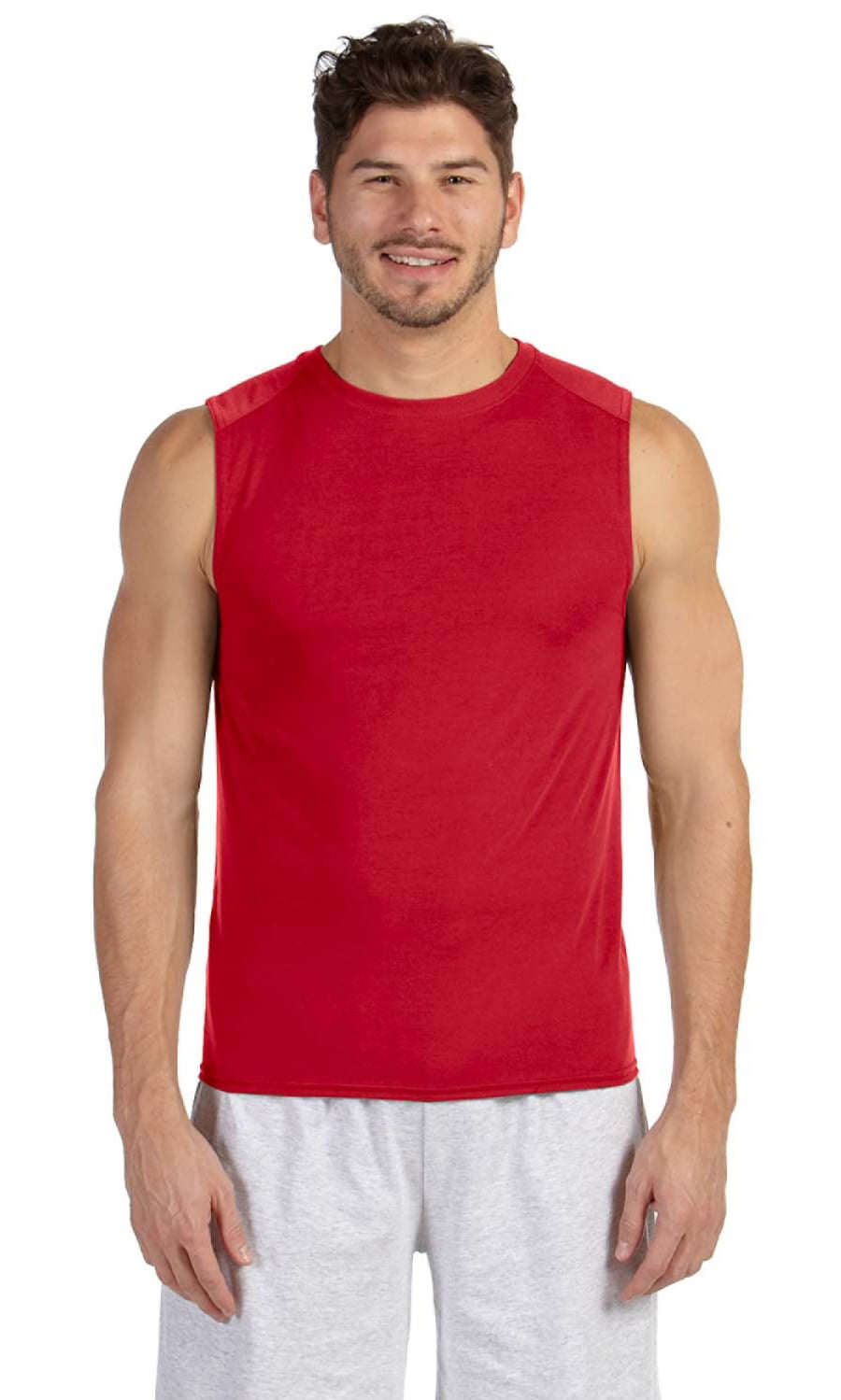 Gildan - The Gildan Performance 45 oz Sleeveless T-Shirt - RED - M ...