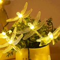 thumbnail image 4 of Cadena de luces solares con forma de libélula SmilingTown, 30 LED, 6,4 m, para exteriores, 4 of 8