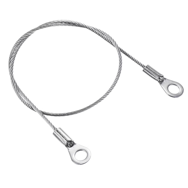 Unique Bargains 1.5mmx30cm Stainless Steel Lanyard Cable Eyelets Ended Wire Rope 6 Pack