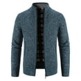 thumbnail image 3 of Men Sweater Jacket Winter Autumn Cold Coat Fleece Zipper Cardigan Soft Jumpers Turtleneck Warm Y2K High Quality Outerwear, 3 of 6