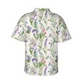 thumbnail image 3 of Goofa Wisteria Flower Hawaiian Shirt for Men, Unisex Summer Beach Casual Short Sleeve Button Down Shirts,Aloha Tropical Floral print shirt-, 3 of 9