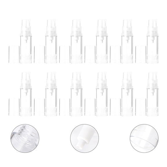 Pretyzoom 24Pcs Clear Plastic Travel Lotion Bottles with Press Vacuum Pump Leakproof Dispenser for Cosmetics