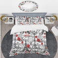 thumbnail image 2 of Designart 'Paris Eiffel Red Hearts II' Mid-Century Modern Duvet Cover Set, 2 of 4