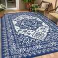 thumbnail image 2 of FairOnly 8'x10'Outdoor Area Rug Floral Reversible Stain Resistant Rug for Balcony Patio, 2 of 5