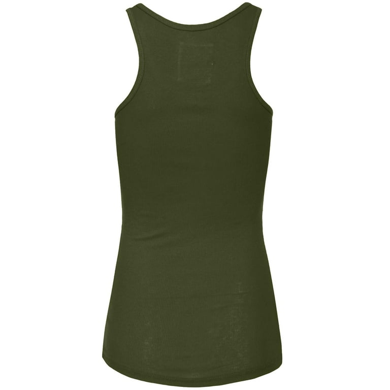  Racerback Workout Tank Tops For Women Athletic Basic Tanks  Yoga Sleeveless Exercise Active Top 5 Pack Black/Grey/White/Pink/Army Green  M