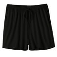 thumbnail image 3 of MIXUE Shorts For Women Summer Solid Color Elastic Waist Drawstring Basic Loose Casual Athletic Shorts Holiday Wear,Black,S, 3 of 3