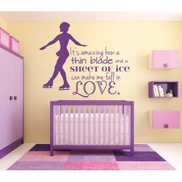 Custom Wall Decal Sticker : It's Amazing How A Thin Blade And A Sheet Of Ice Can Make Me Fall In Love. Skating Quote 20x30"