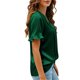 thumbnail image 2 of TaTaai Women's Satin V Neck Short Sleeve Shirt, Business Casual Silky Drape, Lightweight for Office Daily Party Formal Occasions Gift, 2 of 8