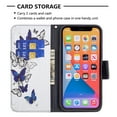 thumbnail image 3 of Allytech Wallet Case for iPhone 13 Pro (6.1 inch 2021 Release), Colorful Painting PU Leather Flip Folio Case with Card Holders Kickstand Shockproof Case for iPhone 13 Pro 2021, Blue Butterfly, 3 of 4