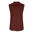 thumbnail image 7 of Mens T-shirts Male Summer Top Shirt Double Pocket Shirt Sleeveless Turn Down Collar Tee for Men Short Sleeve Scrub Jackets Men Polyester Spandex Long Sleeve Mens Blouse Scrub Jacket Wine XL, 7 of 7