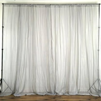 BalsaCircle 10 feet x 10 feet Sheer Voile Backdrop Drapes Curtains 2 Panels 5x10 feet Wedding Party Silver