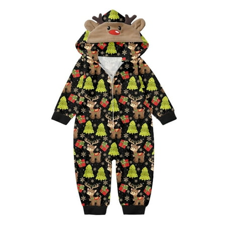 

Newborn For Christmas Family Matching Pajama Set for Family Christmas Pajamas Cute Big Headed Deer Silk Pajamas for Family Print Plaid Long Sleeve Tops And Pants Soft Comfortable Holiday