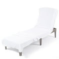 thumbnail image 5 of American Soft Linen Turkish Beach & Pool Lounge Chaise Cover with Pocket – Soft, Absorbent, Machine Washable, 86x32 Inches - White, 5 of 8