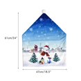 thumbnail image 1 of Fundas para sillas navideñas, fundas para respaldo de sillas con patrón de muñeco de nieve de invierno, Papá Noel y alce para decoración festiva y cena, 1 of 12