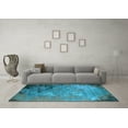 thumbnail image 3 of Ahgly Company Indoor Square Oriental Light Blue Industrial Area Rugs, 5' Square, 3 of 4