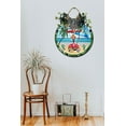 thumbnail image 3 of Live In The Sunshine Wooden Front Door Sign Rustic Round Wreath Wall Hanger Porch Decor Spring and Summer Farmhouse Decoration Housewarming Gift 11 Inches, 3 of 5