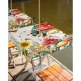thumbnail image 2 of Fsddascl Mushroom Outdoor Tablecloth - 54x54 Inch Square Dining Table Cover, Sunflower Botanical Spring Butterfly Waterproof Outdoor Table Cloth with Umbrella Hole & Zipper for Picnic/Patio/Party, 2 of 7