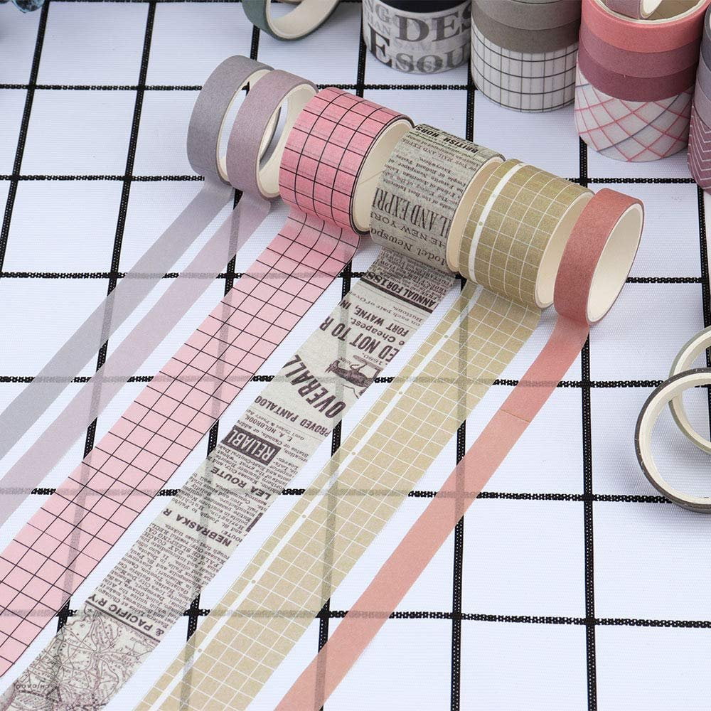 100 Rolls  Washi Tape Set, Basic Collection 10mm/25mm Wide Solid Color Masking Tapes, Writable Decoration Tape for Arts, DIY Crafts,  Journals, Planners, Scrapbooking, Wrapping