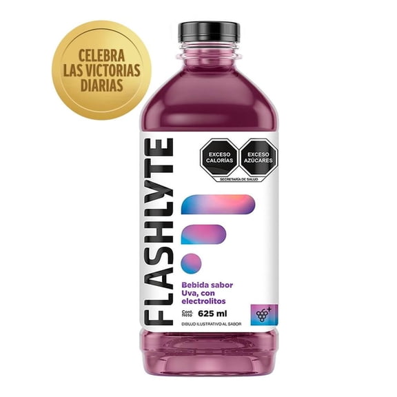 Bebida hidratante Flashlyte uva con electrolitos 625 ml