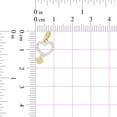 thumbnail image 4 of 14k Yellow Gold White Rhodium, Mini Modern Hearts Pendant Love Charm Created CZ Crystals 10mm, 4 of 6