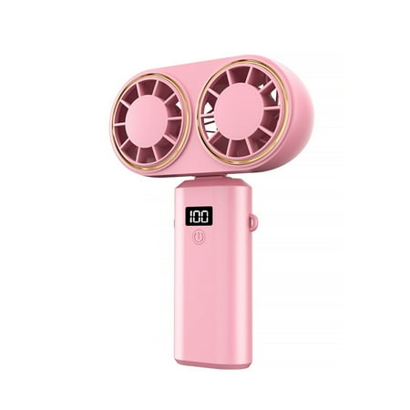 

Chicmine Portable Handheld Fan with Digital Display 90 Degree Foldable Low Noise Battery Operated Rechargeable Turbo Fan 5 Speed Design Personal Small Fan