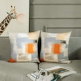 thumbnail image 3 of Throw Pillow Covers Modern Home Art Decor, 20 x 20 Inches Set of 2 Pillow Cases Decorative, Abstract Oil Painting Pillowcases for Bedroom, Living Room, Cushion Couch Sofa, Beige Orange, 3 of 6