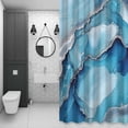 thumbnail image 4 of Marble Texture Shower Curtain for Bathroom Decor, Blue Sage Green Shinny Modern Abstract Waterproof Fabric Shower Curtain, 72"x78" Set with 12 Hooks, 4 of 9