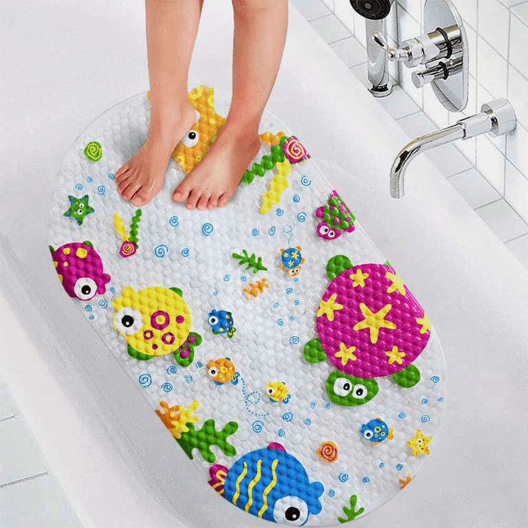 Bath Mat Non-Slip Tub Shower Mats Bathtub Mat for Adult Kids, Machine  Washable (