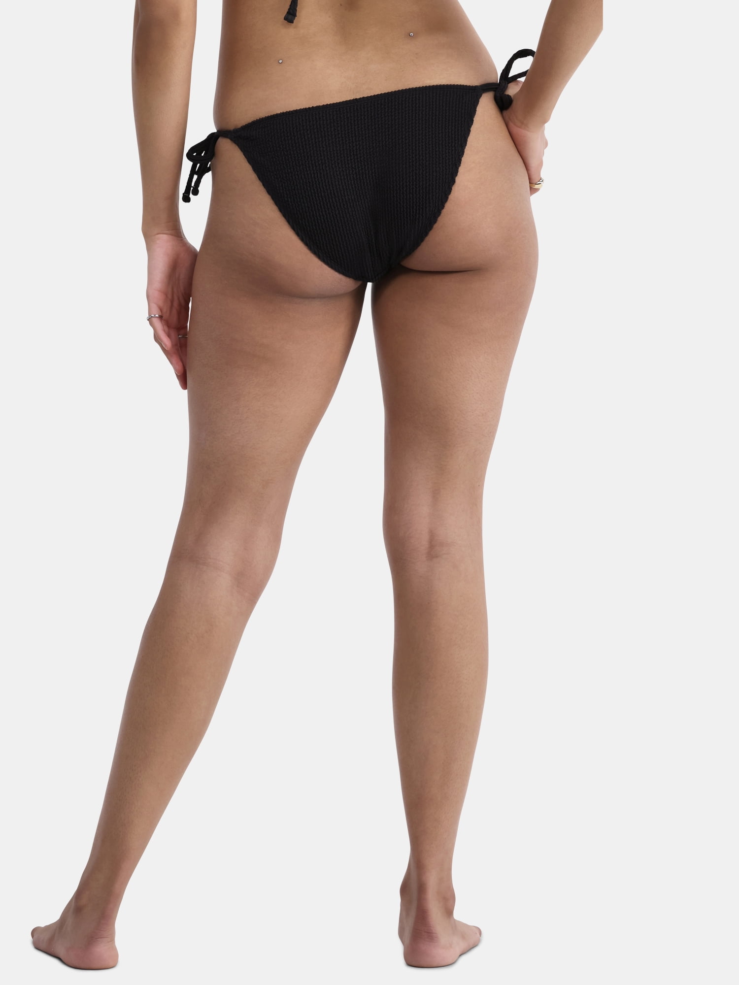 No Boundaries Women's Crinkle Side Tie Bikini Bottom, Sizes XXS-XXL