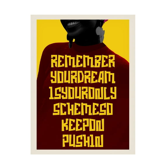 Canvas Wall Art - NUMA Art 'Keep On Pushin' Wall Art for Living Room, Bedroom, or Office Décor by Trademark Fine Art - 14 x 19 Inches