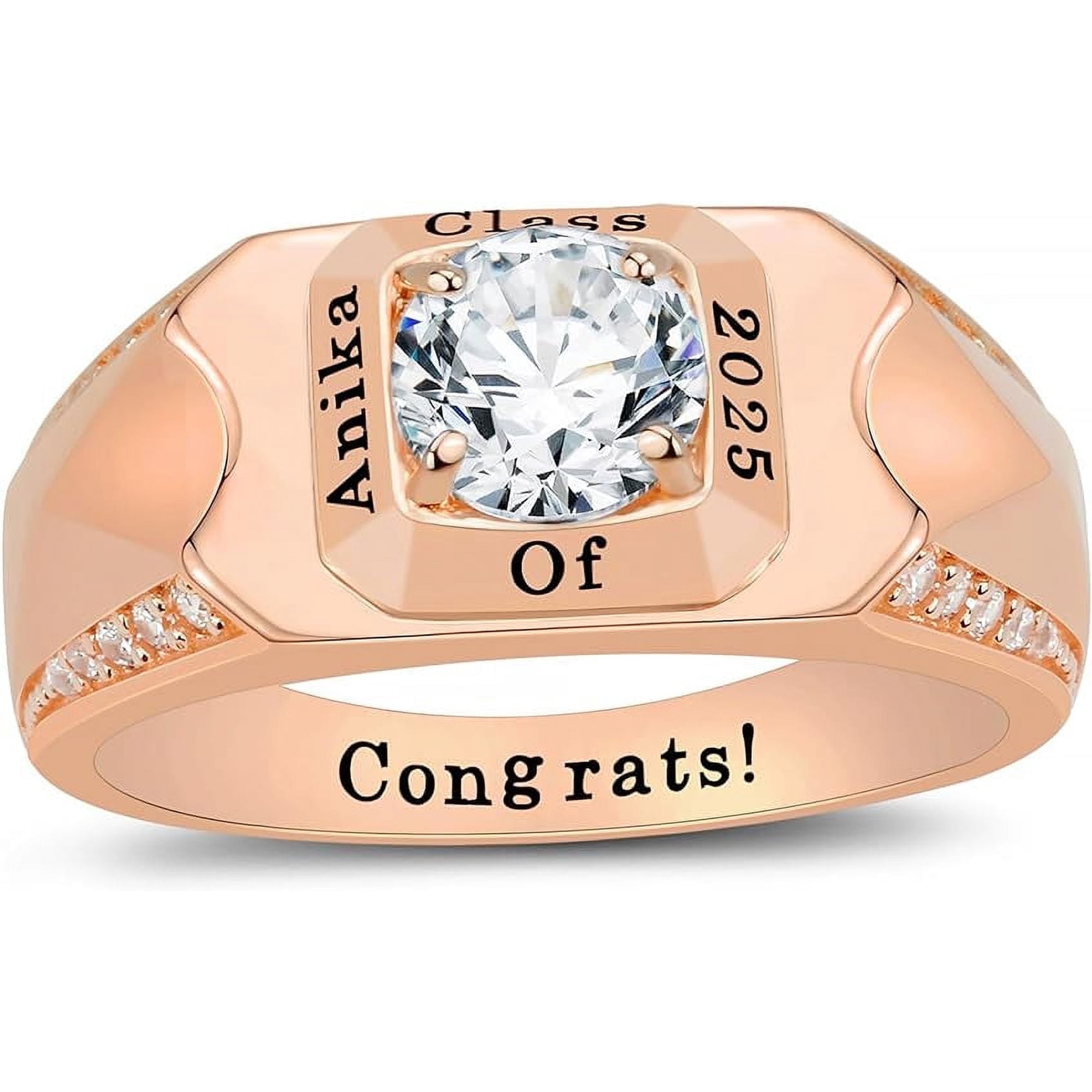 Ccjcinata Personalized Customizable university class rings for high school for men graduation class rings for men