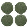 thumbnail image 1 of 4 Pcs Manteles Individuales Redondos Trenzados, 7.9" Manteles Tejidos para Mesa de Cocina para Decoración de Granja (Verde), 1 of 7