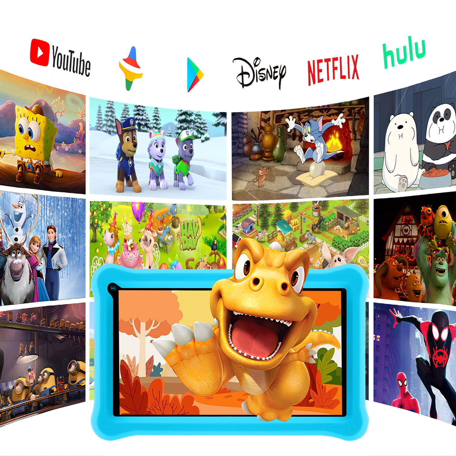 niuniutab Kids Tablet,7 inch Android for Kids, 3+5GB RAM 64GB ROM, 1024x600 IPS HD Touchscreen, Tablet with Parental Control, WiFi, Bluetooth,(Blue)