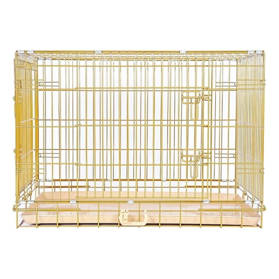 36" Folding Dog Crate, Dog Cage for Medium Breed Dog Kennels with Pull Out Tray (No Floor Grid)