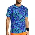 thumbnail image 2 of T Shirt For Men Psychedelic Hippie T-Shirt Blue Tears Print Sports T-Shirts Short Sleeve Breathable, 2 of 7