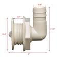 thumbnail image 3 of Supra / Moomba / Skiers 102965 Custom White 2 x 2 Inch Plastic Marine Boat Drain Outlet With Plug, 3 of 3