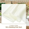 thumbnail image 2 of Uxcell Wedding Chair Sash 100 Packs Chiffon Fabric 9ft Chair Covers Beige, 2 of 6