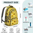 thumbnail image 5 of Sunflower and Leopard Yellow Pattern Cute School Backpack Bag with Padded Back and Adjustable Shoulder Straps 16.9 X 12.6 X 5.9 Inches, 5 of 5