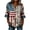Blue, variant on Women's Independence Day American Flag Star Print Independence Day 3/4 Sleeve Notch V Neck Casual Top Patriotic Graphic Tee 4th of July Casual Blouses Red L