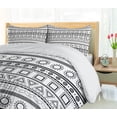 thumbnail image 5 of Ambesonne Prehistoric Duvet Cover Set, Sun Triangles Borders, 2-Calking, Black White, 5 of 7