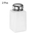 thumbnail image 3 of Dispensadores de alcohol solvente Uxcell de 2 piezas de 180 ml (6 oz) con bomba de dispensación de líquido de presión hacia abajo con tapa de acero inoxidable, blanca, 3 of 6
