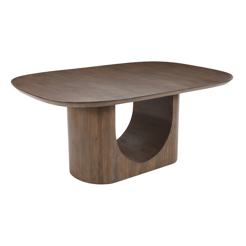 Jofran Luna 70" Modern Architectural Pedestal Curved Dining Table