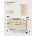 thumbnail image 5 of Laundry Sorter 5 Sections, Laundry Hamper with Heavy Duty Lockable Wheels and Removable Bags, 5 Bag Rolling Laundry Sorter Cart for Dirty Clothes Storage, Laundry Separator Hamper, Beige, 5 of 12