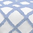 thumbnail image 4 of 1 Piece Luxury Two Tone Diamond Ruffle Pattern Comforter Super Soft, All Season 800 Thread Count 100% Egyptian Cotton King/California King Size Light Blue/White Solid Color, 4 of 4