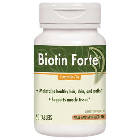 Enzymatic Therapy Biotin Forte de zinc 3 mg comprimés, 60 Ct