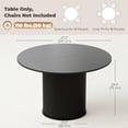thumbnail image 3 of HOMCOM Round Dining Table, Kitchen Table with Fluted Pedestal Base, Black, 3 of 10