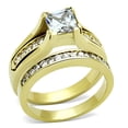 thumbnail image 5 of Luxe Jewelry Designs Women's Stainless Steel IP Gold Plated Channel Wedding Ring with Cubic Zirconia, 5 of 5