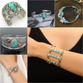 thumbnail image 2 of EOEMY 925 Silver Women Turquoise Open Bangle Cuff Bracelet Wedding Jewelry Gift-#1, 2 of 5